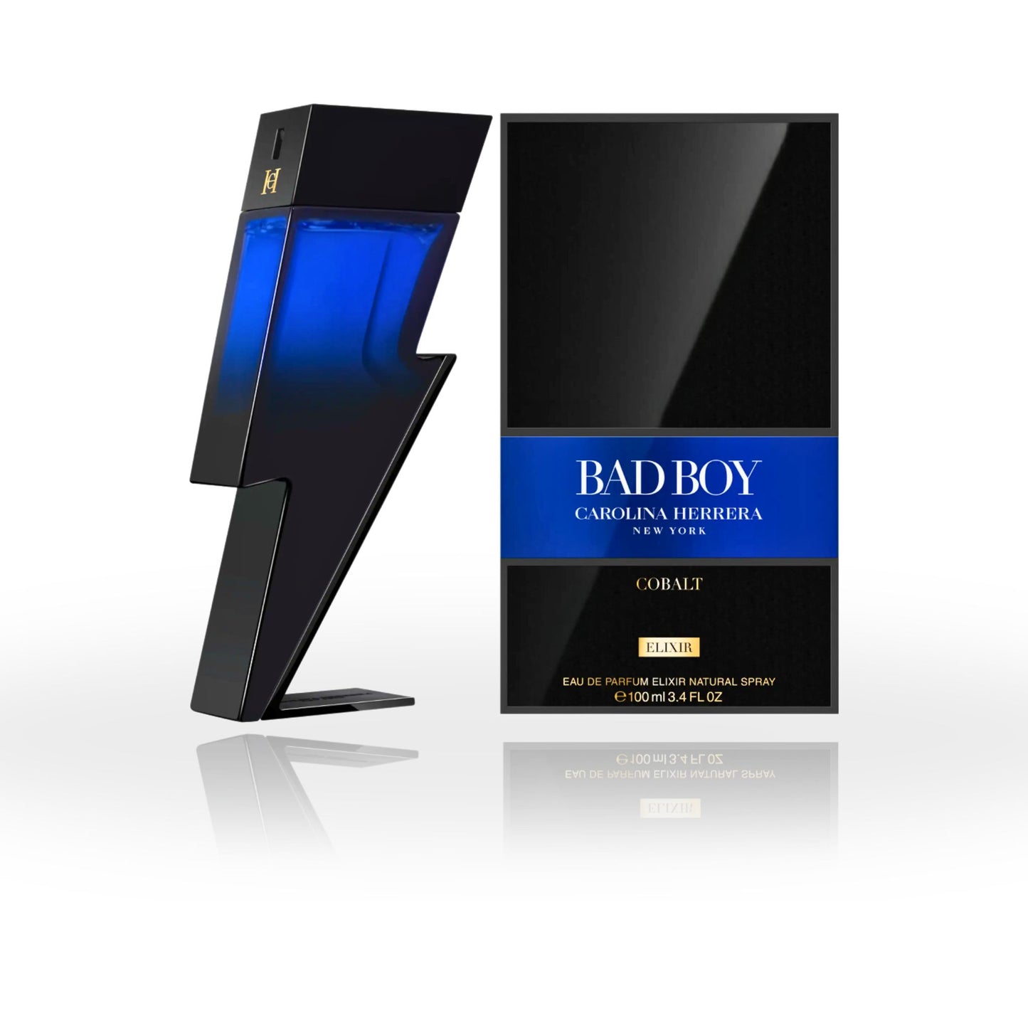 Carolina Herrera Bad Boy Cobalt Elixir Eau de Parfum 100ml bottle - bold and electrifying men’s fragrance