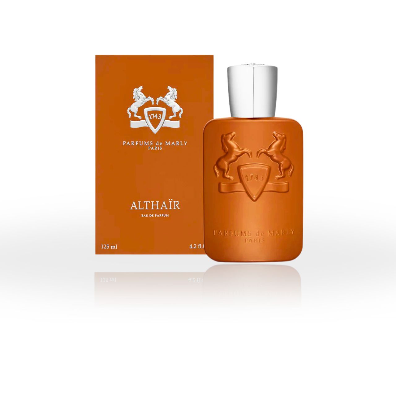 Parfums de Marly Althair Eau de Parfum bottle – an elegant gold-tone bottle with intricate detailing, exuding luxury and refinement.
