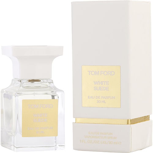 Close-up of the White Suede bottle highlighting its intricate design and luxurious finish.