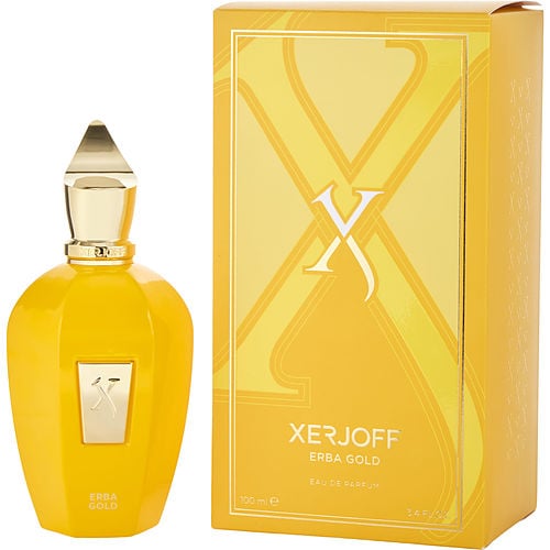Xerjoff Erba Gold Eau de Parfum bottle – an elegant glass design with a golden cap, reflecting the luxury of the Xerjoff brand.