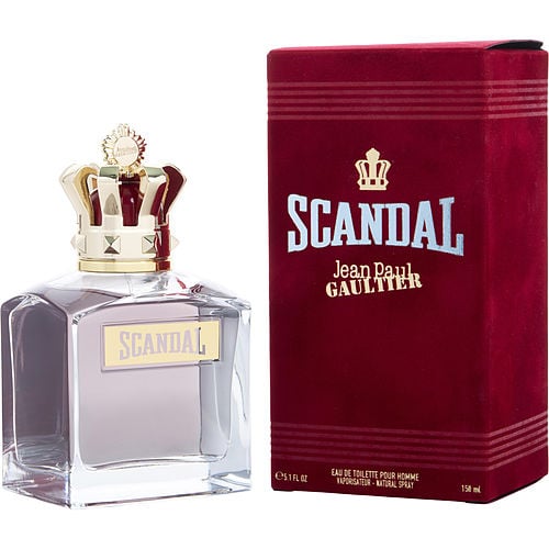 Side angle of Jean Paul Gaultier Scandal Pour Homme EDT showcasing elegant curves and modern crown top