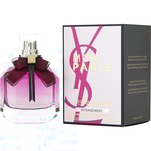 Close-up of the Mon Paris Intensement bottle showcasing its luxurious design and intricate detailing