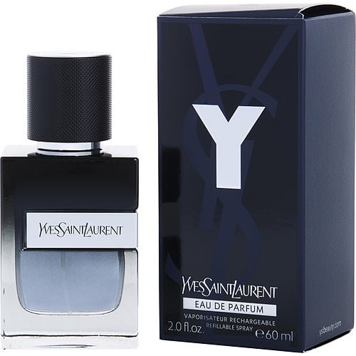 YSL Y Eau de Parfum packaging featuring modern black and silver box design reflecting confidence and intensity
