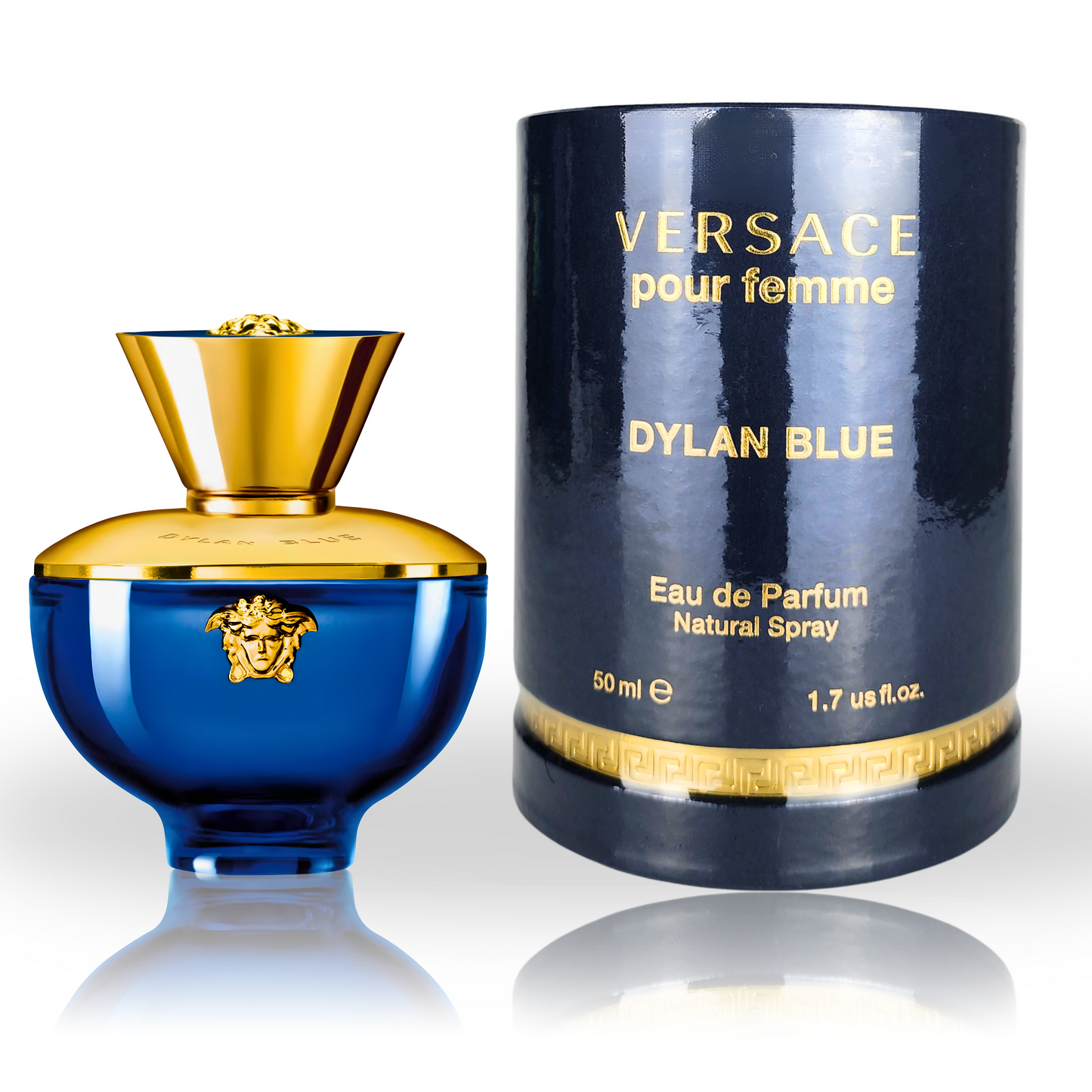 Versace DYLAN BLUE Pour Femme EDP 50ml bottle - elegant and sophisticated fragrance for women