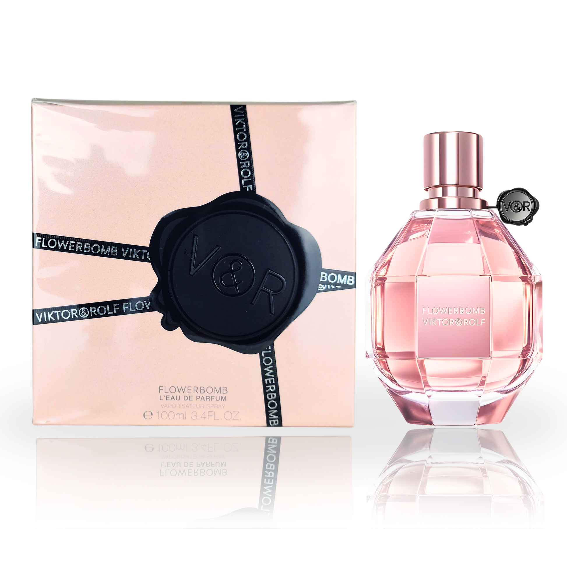 Viktor & Rolf Flowerbomb perfume packaging - elegant pink box