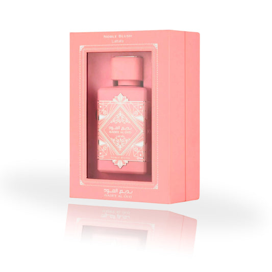 Notes of saffron, rose, oud, and vanilla in Bade'e Al Oud Noble Blush
