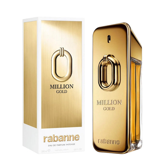 Close-up of the Million Gold bottle highlighting its intricate design and luxurious finish.