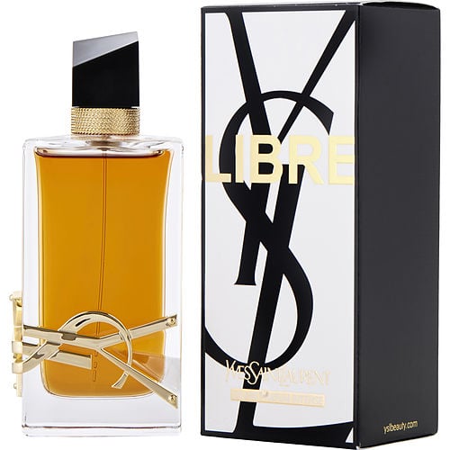 Yves Saint Laurent Libre Eau de Parfum Intense 90ml bottle – sleek glass design with the iconic YSL logo and a rich amber hue.