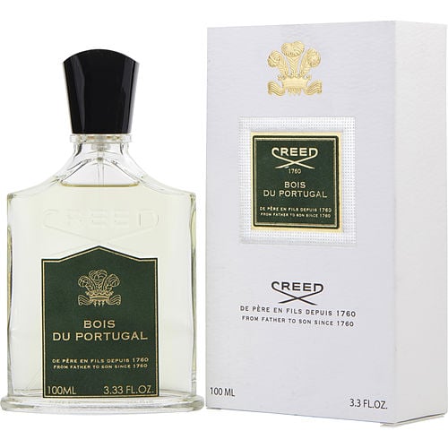 creed Bois du Portugal Eau de Parfum bottle – an elegant clear glass design with a gold-accented cap, reflecting the luxury of the Creed brand.