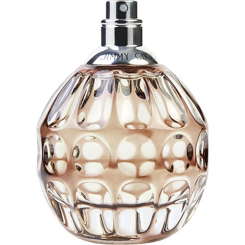 Jimmy Choo Eau de Parfum front view with elegant pink-tinted glass bottle and silver cap