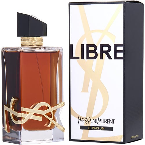 Yves Saint Laurent Libre Le Parfum 90ml bottle – sleek glass design with the iconic YSL logo and a rich amber hue.